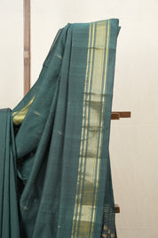 Forest Green Cotton Paithani Saree - SRFGCPS579