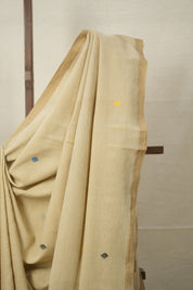 Mud Cream Mul Cotton Jamdani Saree-SRMCMCJS170