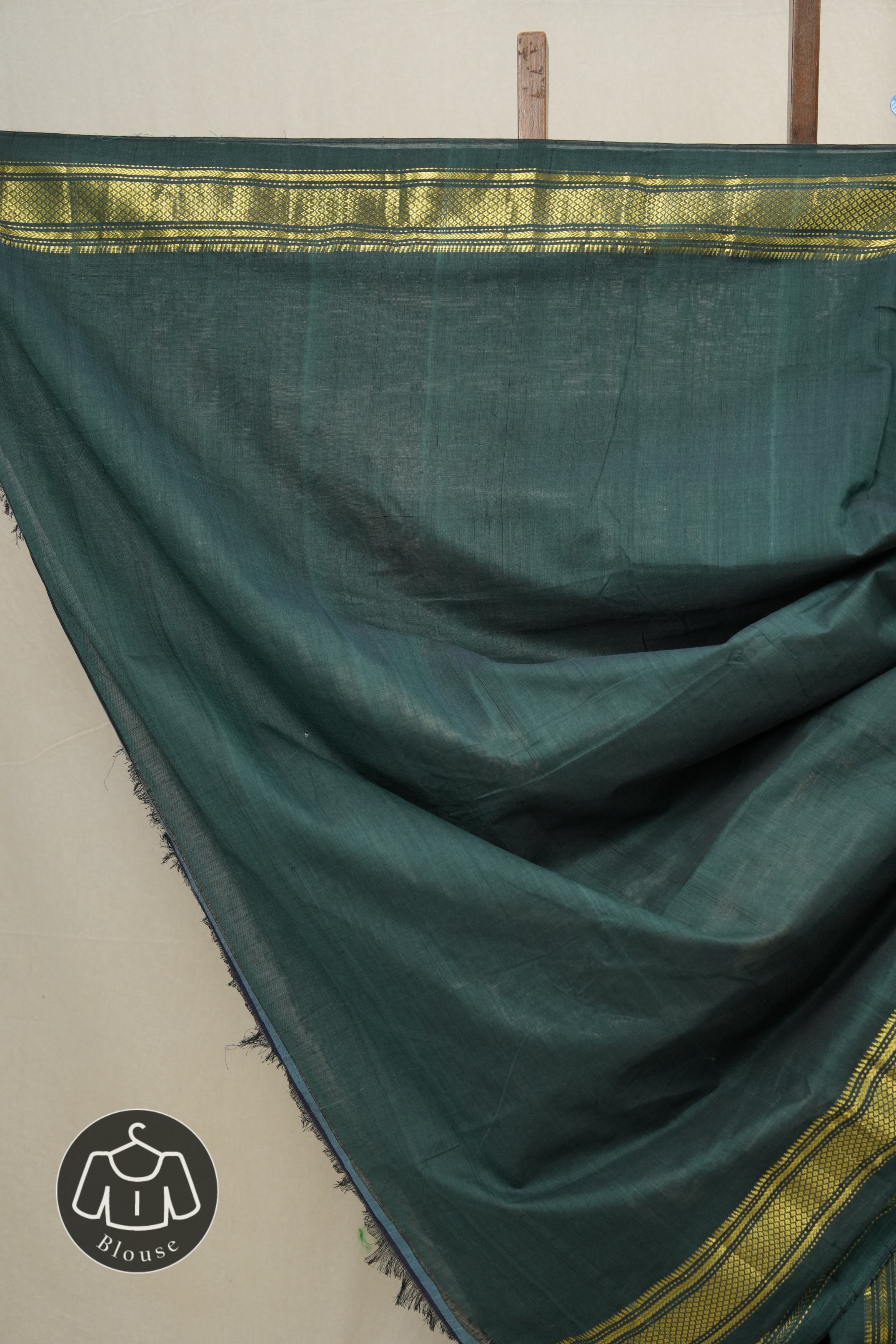 Forest Green Cotton Paithani Saree - SRFGCPS579