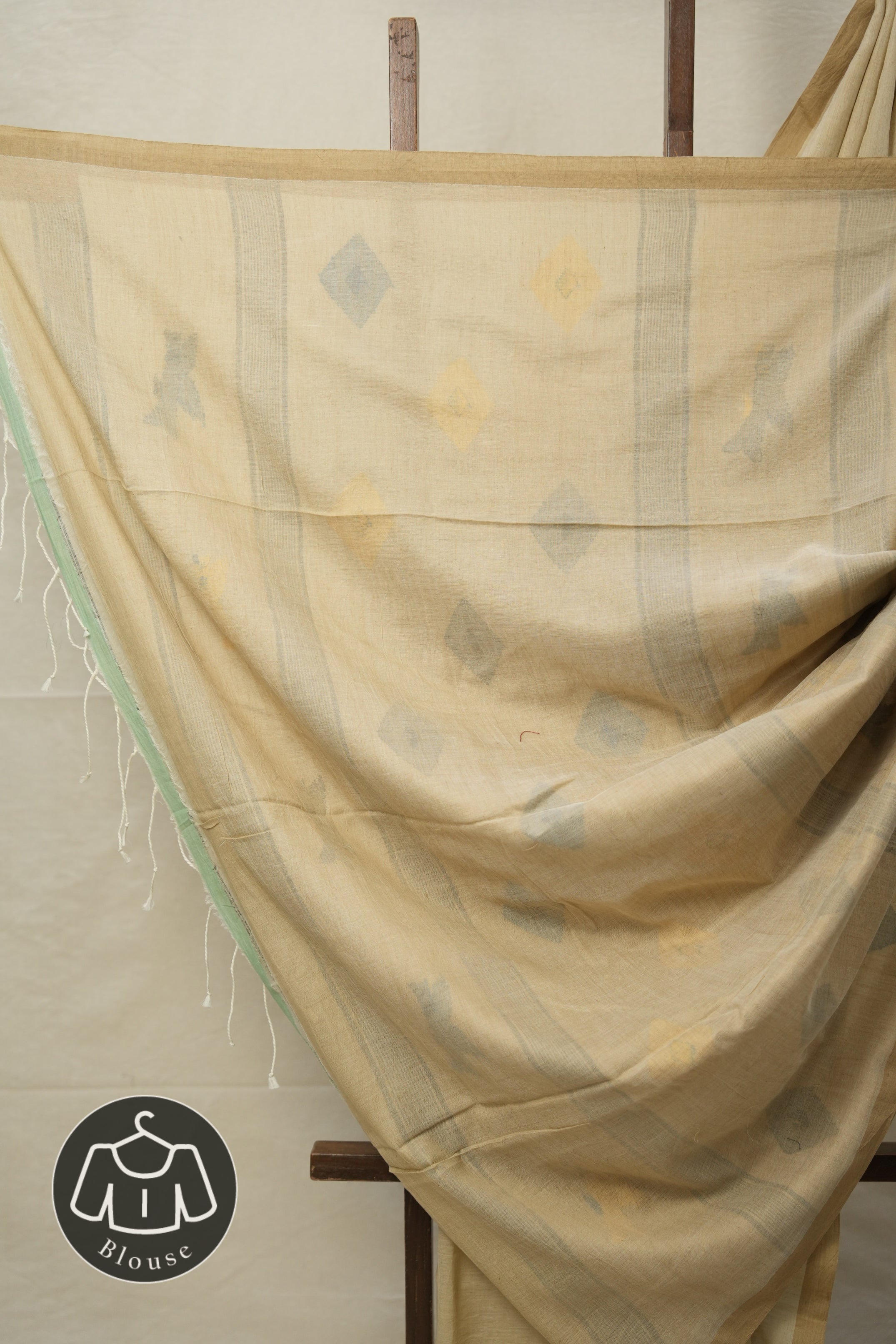 Mud Cream Mul Cotton Jamdani Saree-SRMCMCJS170