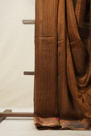 Rusty Brown Matka Silk Jamdani Saree - SRRBMSJS96