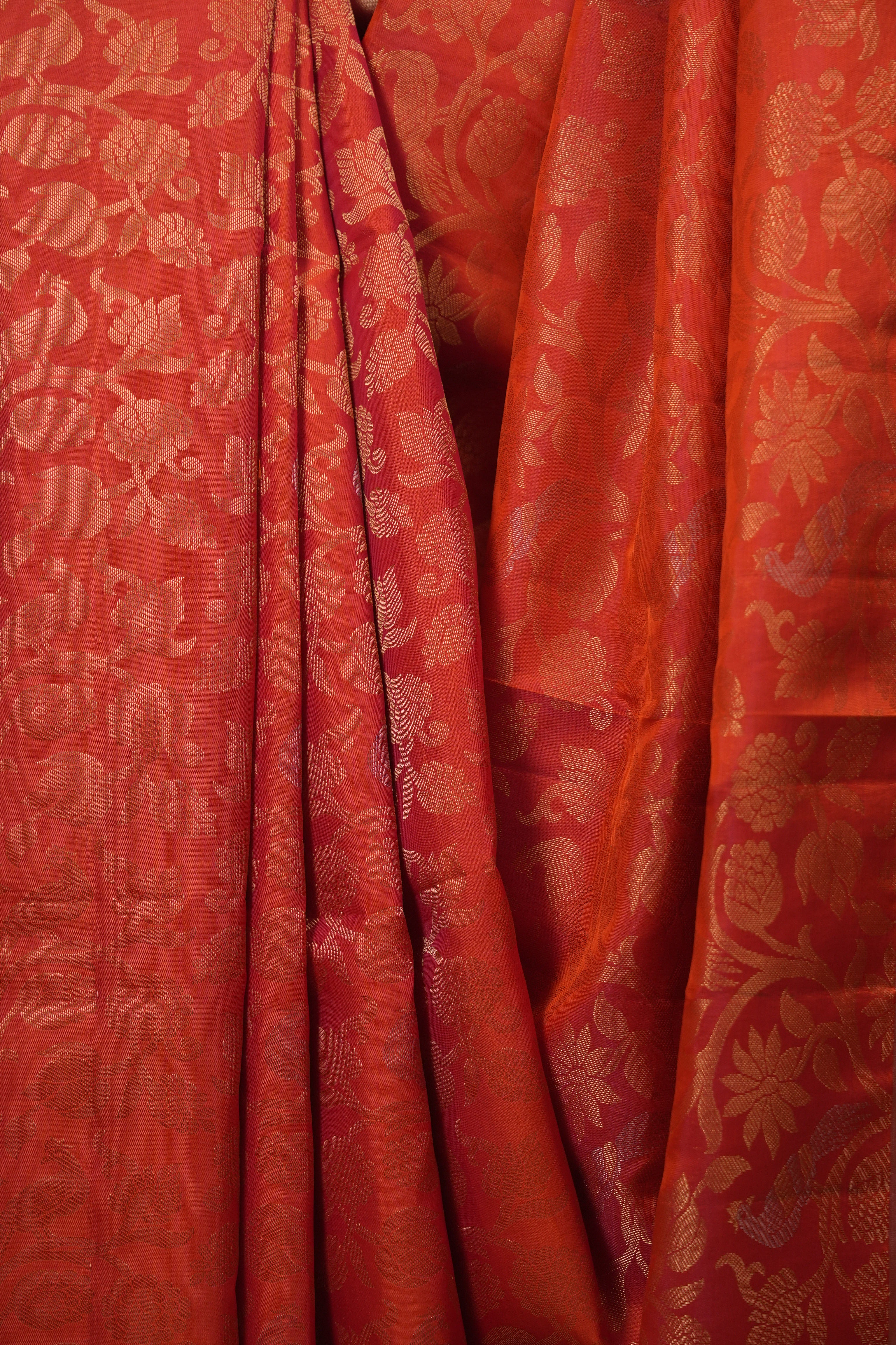 Orange Soft Silk Saree - SROSSS475