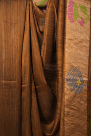 Rusty Brown Matka Silk Jamdani Saree - SRRBMSJS96