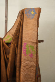 Rusty Brown Matka Silk Jamdani Saree - SRRBMSJS96