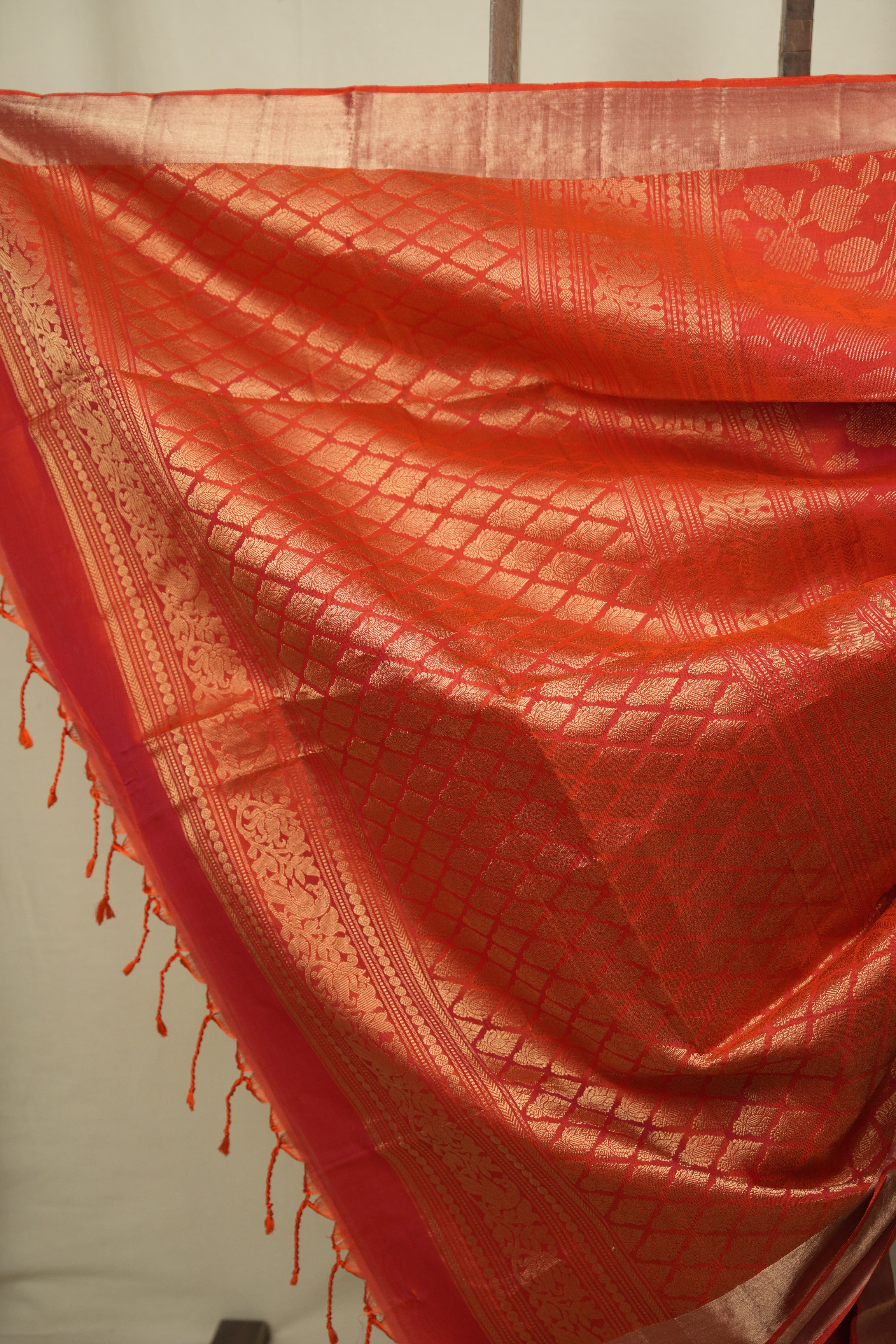 Orange Soft Silk Saree - SROSSS475
