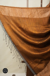 Rusty Brown Matka Silk Jamdani Saree - SRRBMSJS96