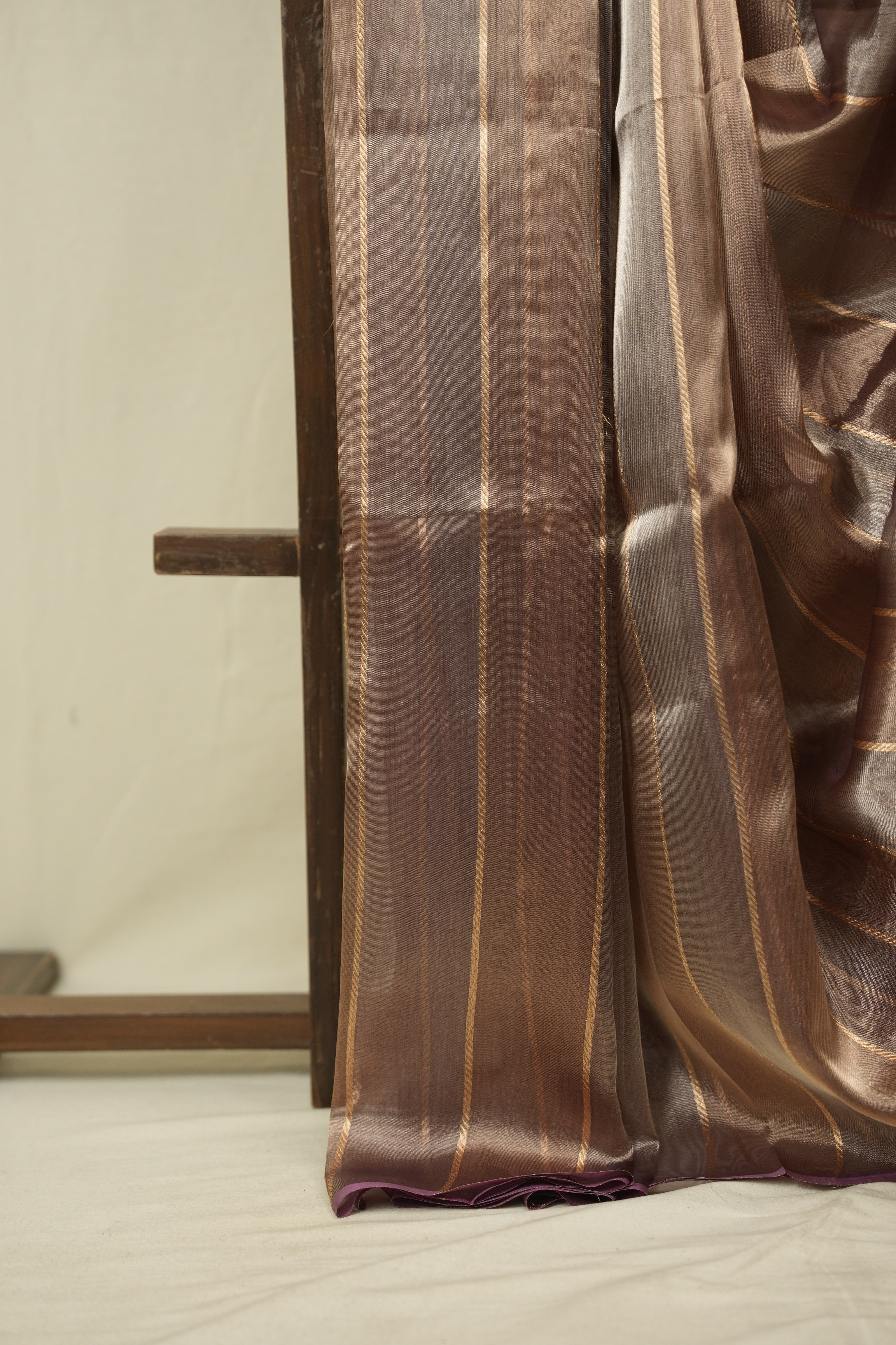 Brown Grey Tissue Banarasi Silk Saree - SRBGTBSS71