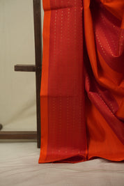 Orange- Red Soft Silk Saree - SRORSSS472