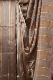 Brown Grey Tissue Banarasi Silk Saree - SRBGTBSS71