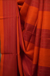 Orange- Red Soft Silk Saree - SRORSSS472
