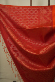 Orange- Red Soft Silk Saree - SRORSSS472