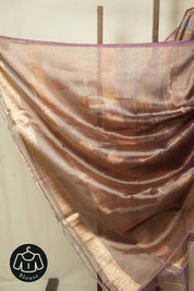 Brown Grey Tissue Banarasi Silk Saree - SRBGTBSS71