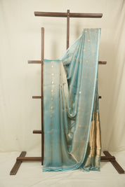 Aqua Blue Tissue Banarasi Silk Saree - SRABTBSS73