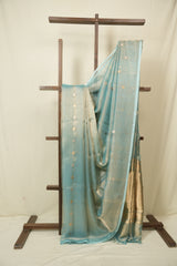 Aqua Blue Tissue Banarasi Silk Saree - SRABTBSS73