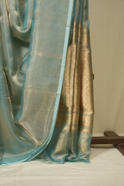 Aqua Blue Tissue Banarasi Silk Saree - SRABTBSS73