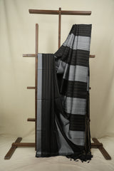 Black -Grey Soft Silk Saree - SRBGSSS481