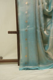 Aqua Blue Tissue Banarasi Silk Saree - SRABTBSS73