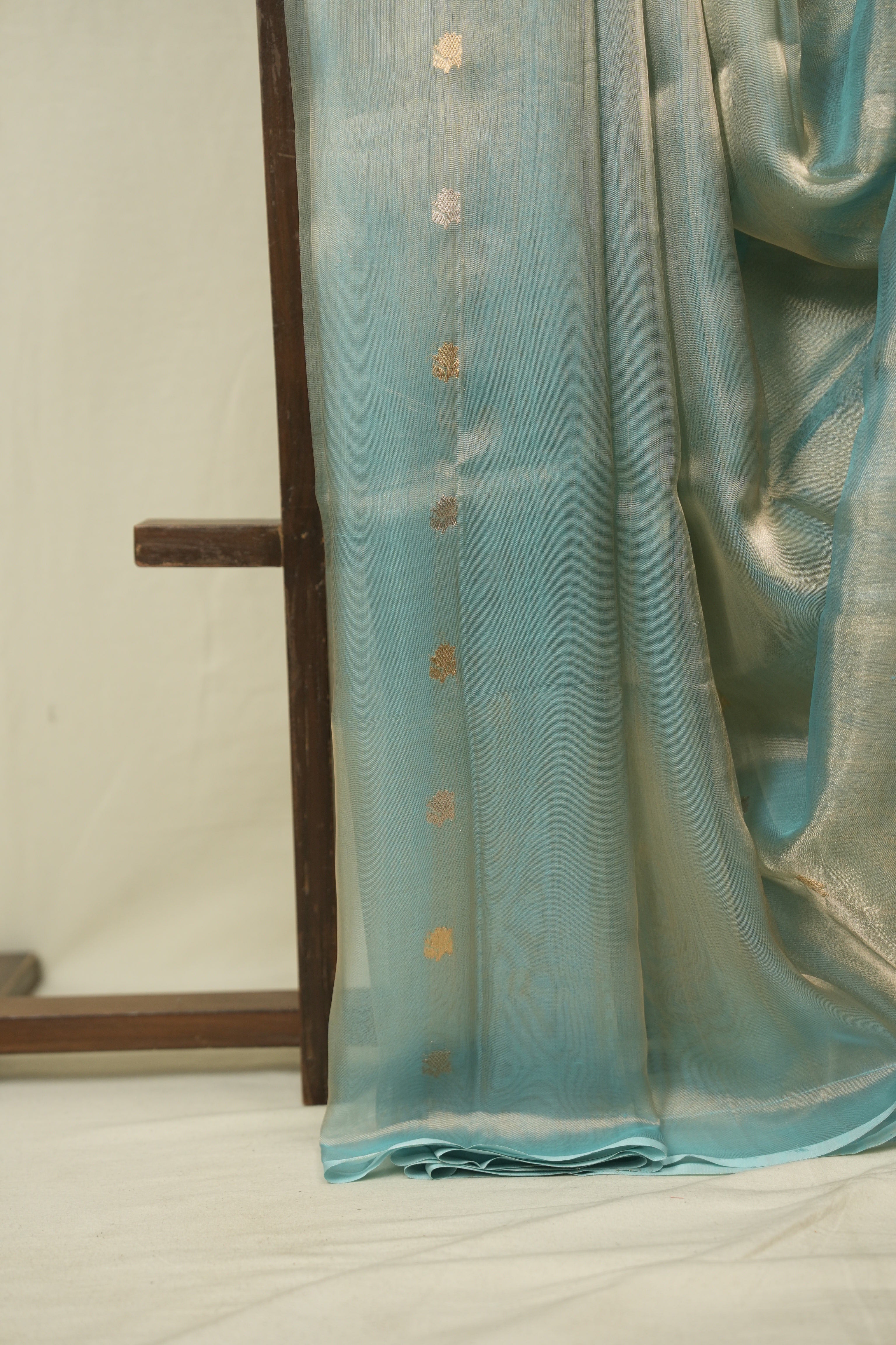 Aqua Blue Tissue Banarasi Silk Saree - SRABTBSS73