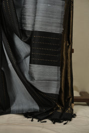 Black -Grey Soft Silk Saree - SRBGSSS481