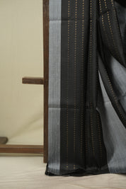 Black -Grey Soft Silk Saree - SRBGSSS481