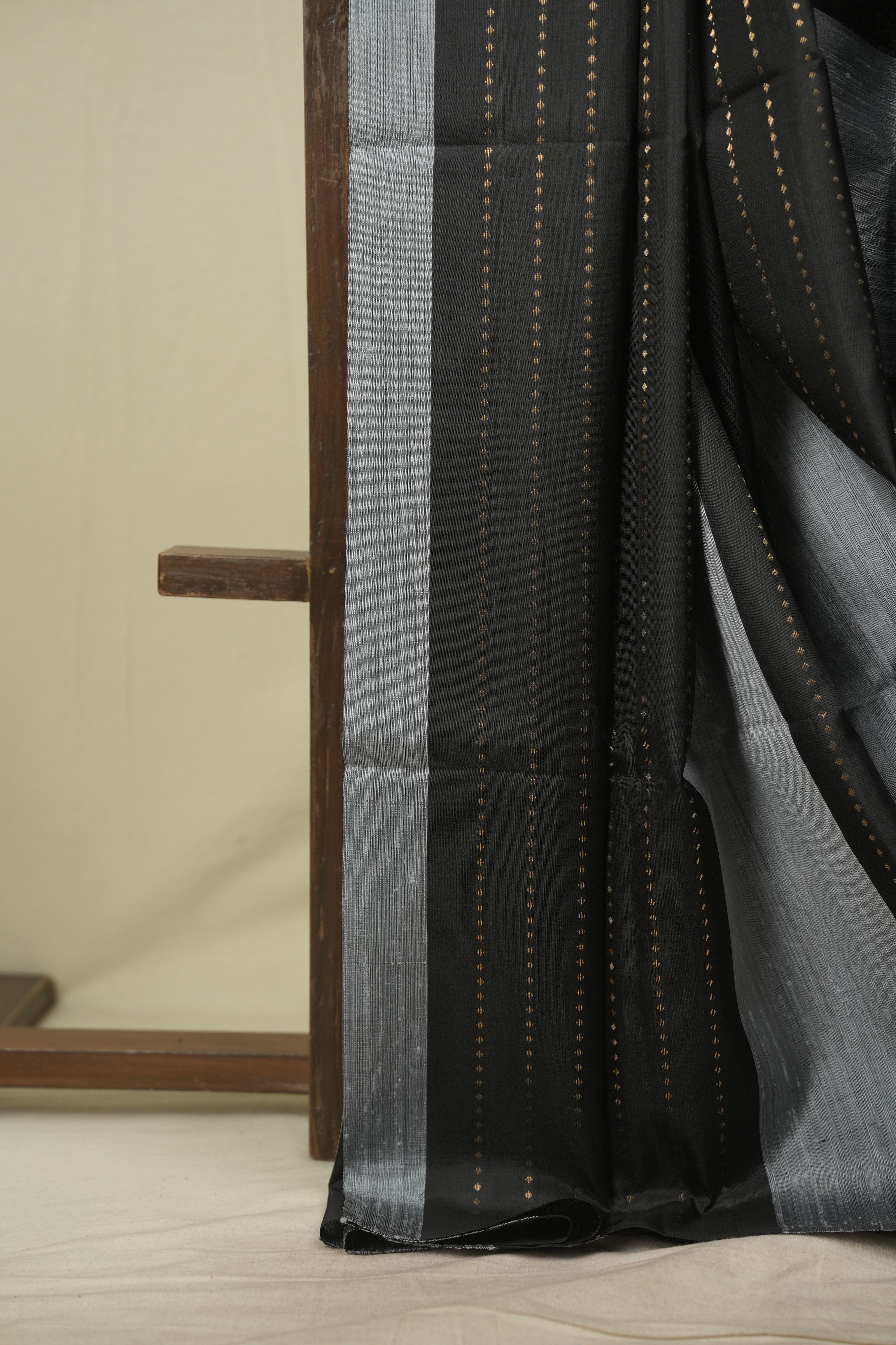 Black -Grey Soft Silk Saree - SRBGSSS481