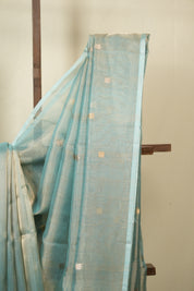 Aqua Blue Tissue Banarasi Silk Saree - SRABTBSS73