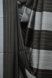 Black -Grey Soft Silk Saree - SRBGSSS481