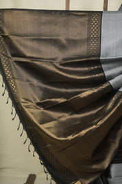 Black -Grey Soft Silk Saree - SRBGSSS481