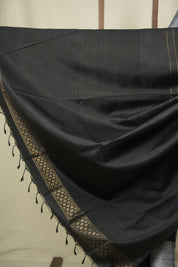 Black -Grey Soft Silk Saree - SRBGSSS481