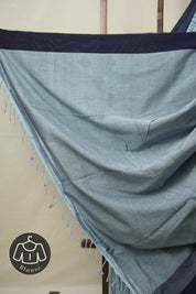 Powder Blue Bengal Cotton Saree - SRPBBCS96