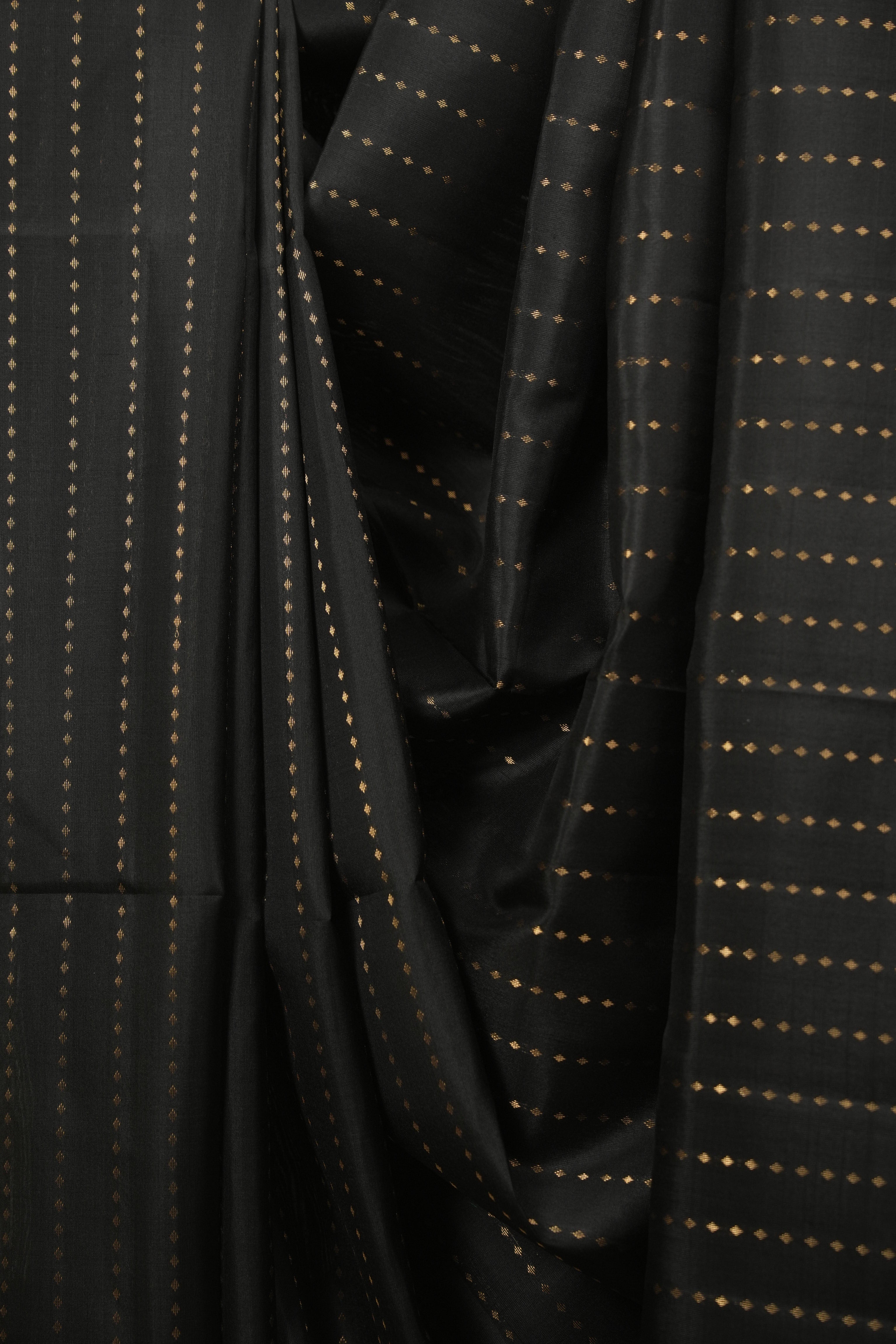 Black Soft Silk Saree - SRBSSS480
