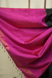 Black Soft Silk Saree - SRBSSS480