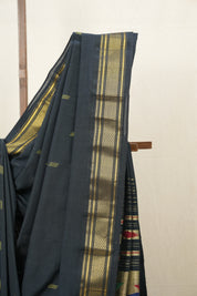 Bottle Green Cotton Paithani Saree - SRBGCPS577