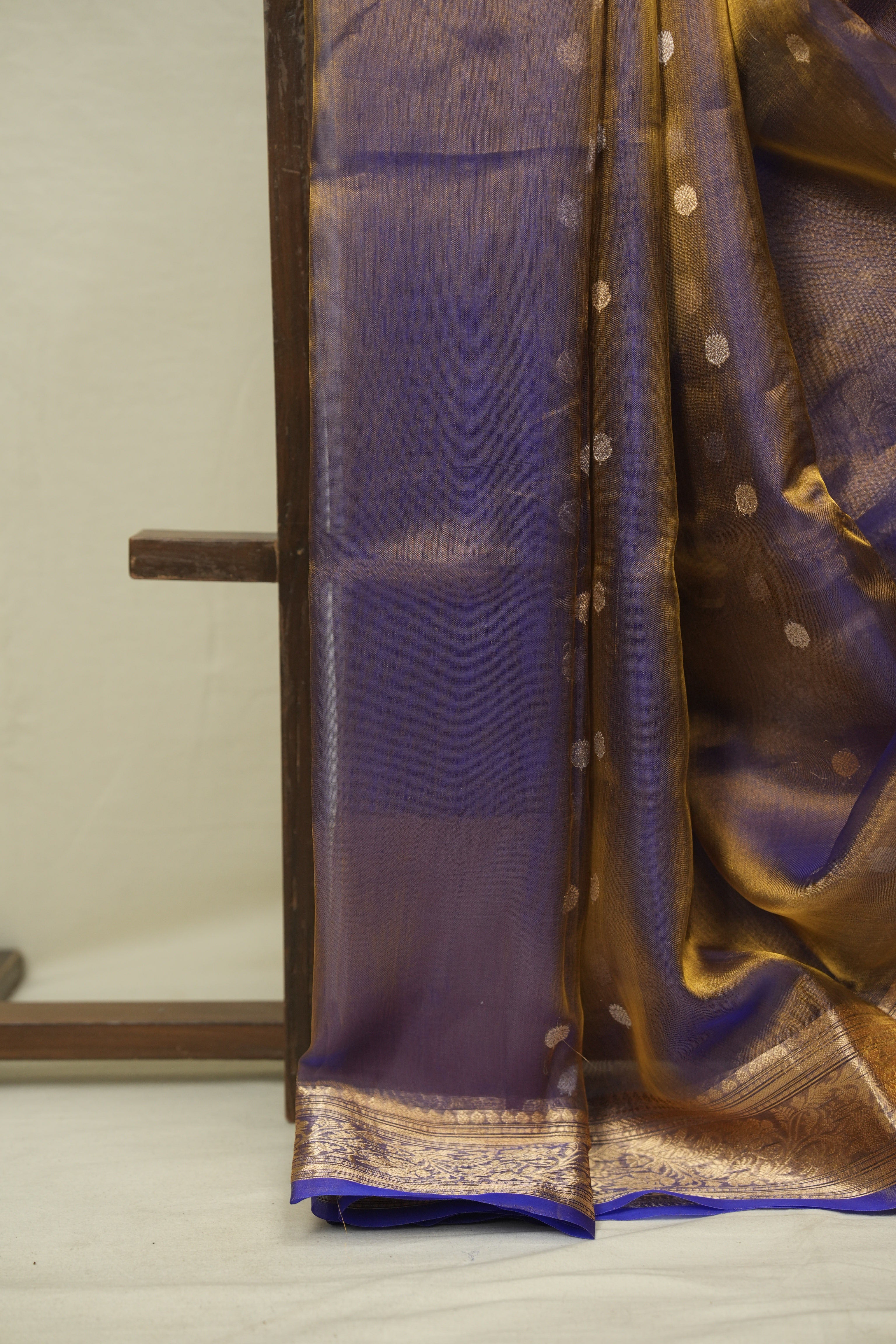 Dual Tone Blue Tissue Banarasi Silk Saree - SRDTBTBSS80