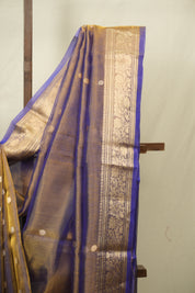 Dual Tone Blue Tissue Banarasi Silk Saree - SRDTBTBSS80