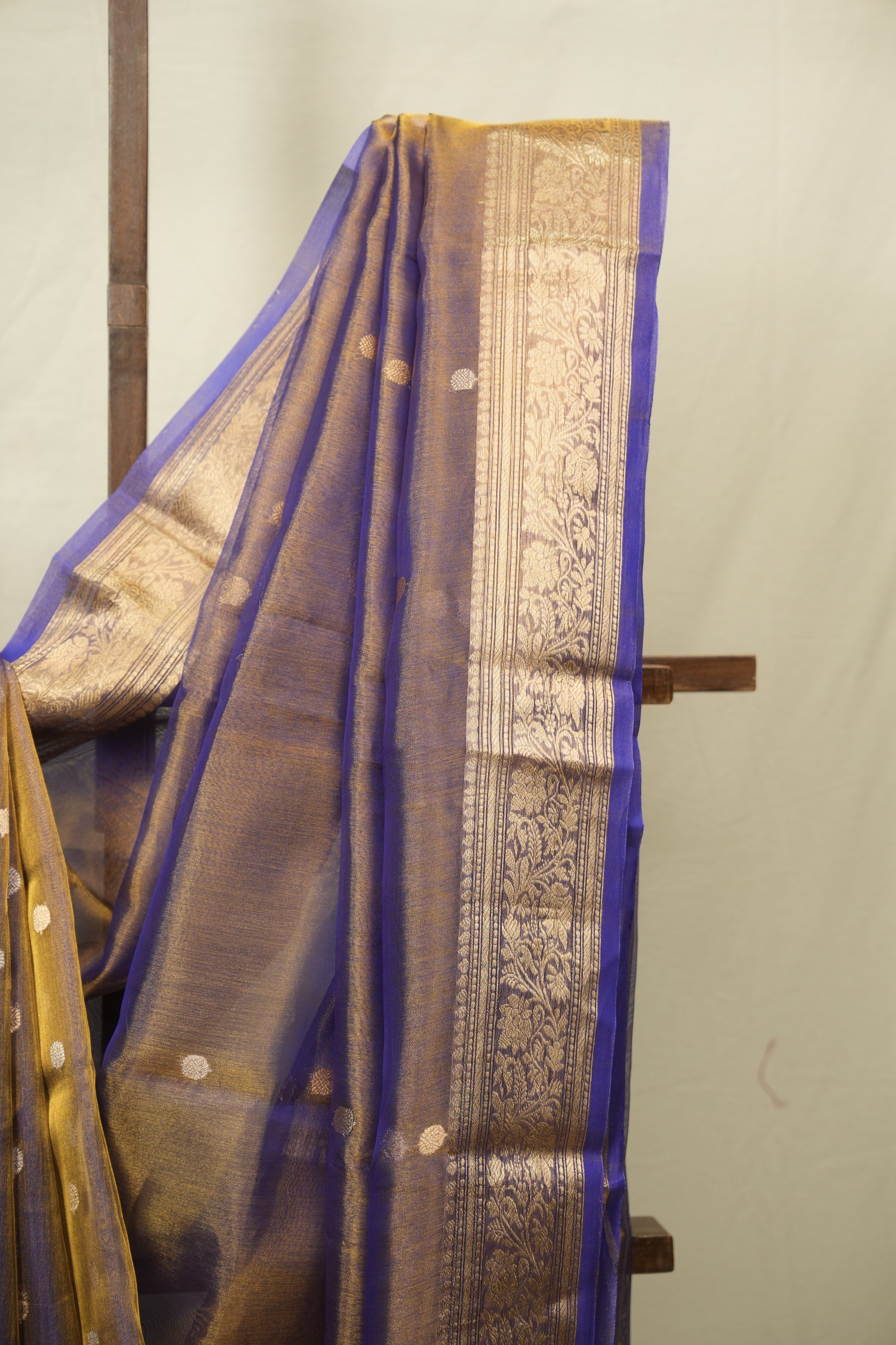 Dual Tone Blue Tissue Banarasi Silk Saree - SRDTBTBSS80