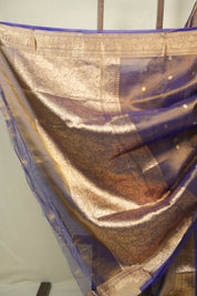 Dual Tone Blue Tissue Banarasi Silk Saree - SRDTBTBSS80