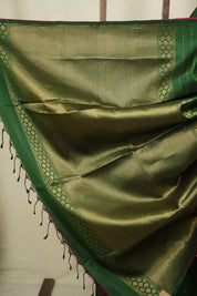 Green Soft Silk Saree - SRGSSS479