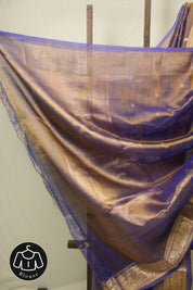 Dual Tone Blue Tissue Banarasi Silk Saree - SRDTBTBSS80