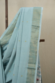 Aqua Blue Cotton Paithani Saree - SRABCPS593