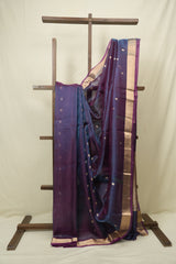 Dual Tone Purple Tissue Banarasi Silk Saree - SRDTPTBSS75