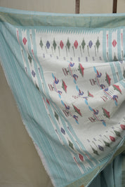 Aqua Blue Cotton Paithani Saree - SRABCPS593