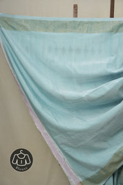Aqua Blue Cotton Paithani Saree - SRABCPS593