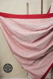 White Red Bengal Cotton Saree - SRWRBCS92