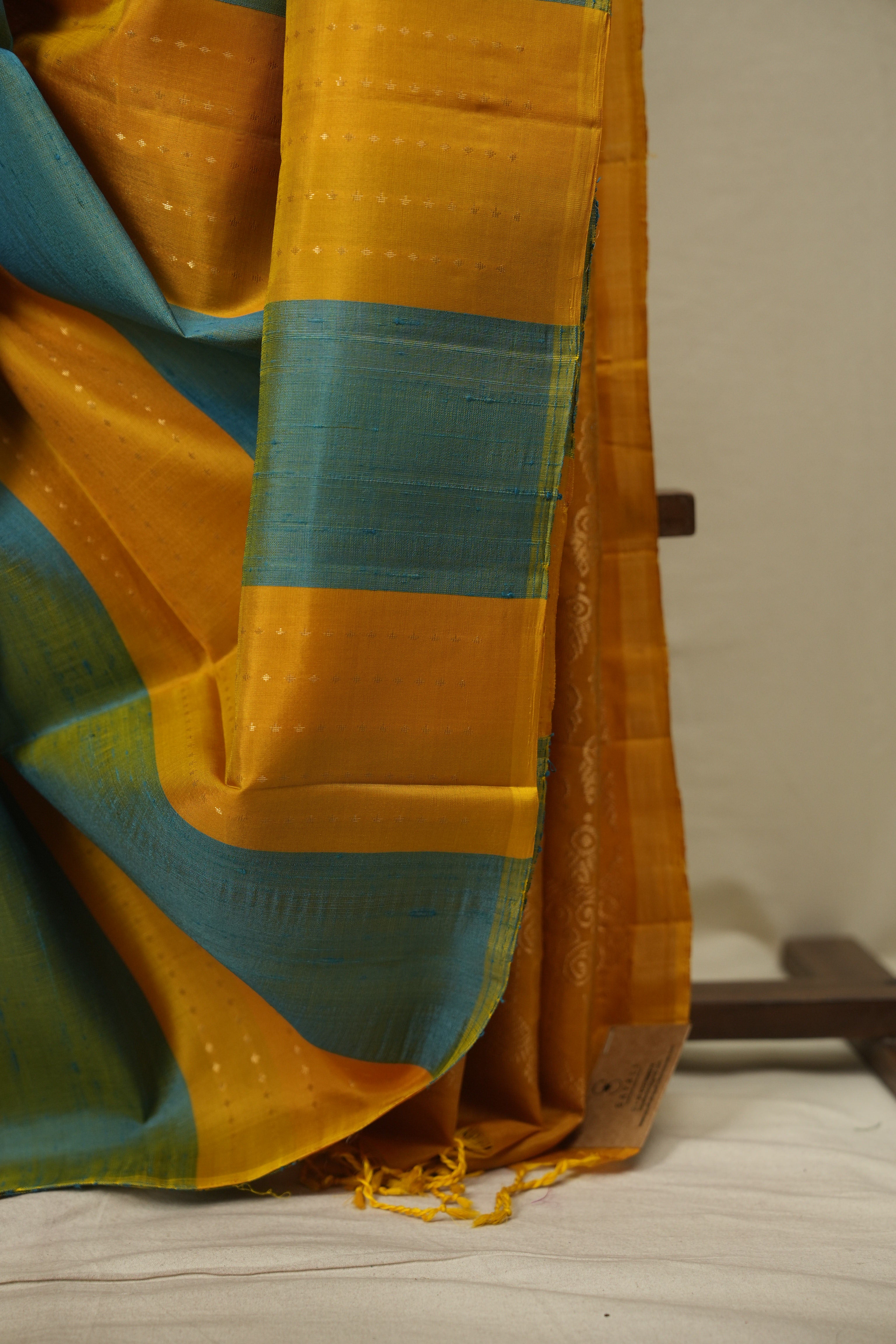 Blue - Yellow Soft Silk Saree - SRBYSSS468