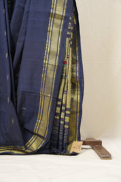 Royal Blue Cotton Paithani Saree - SRRBCPS587