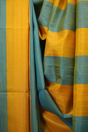 Blue - Yellow Soft Silk Saree - SRBYSSS468