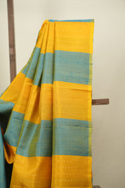 Blue - Yellow Soft Silk Saree - SRBYSSS468