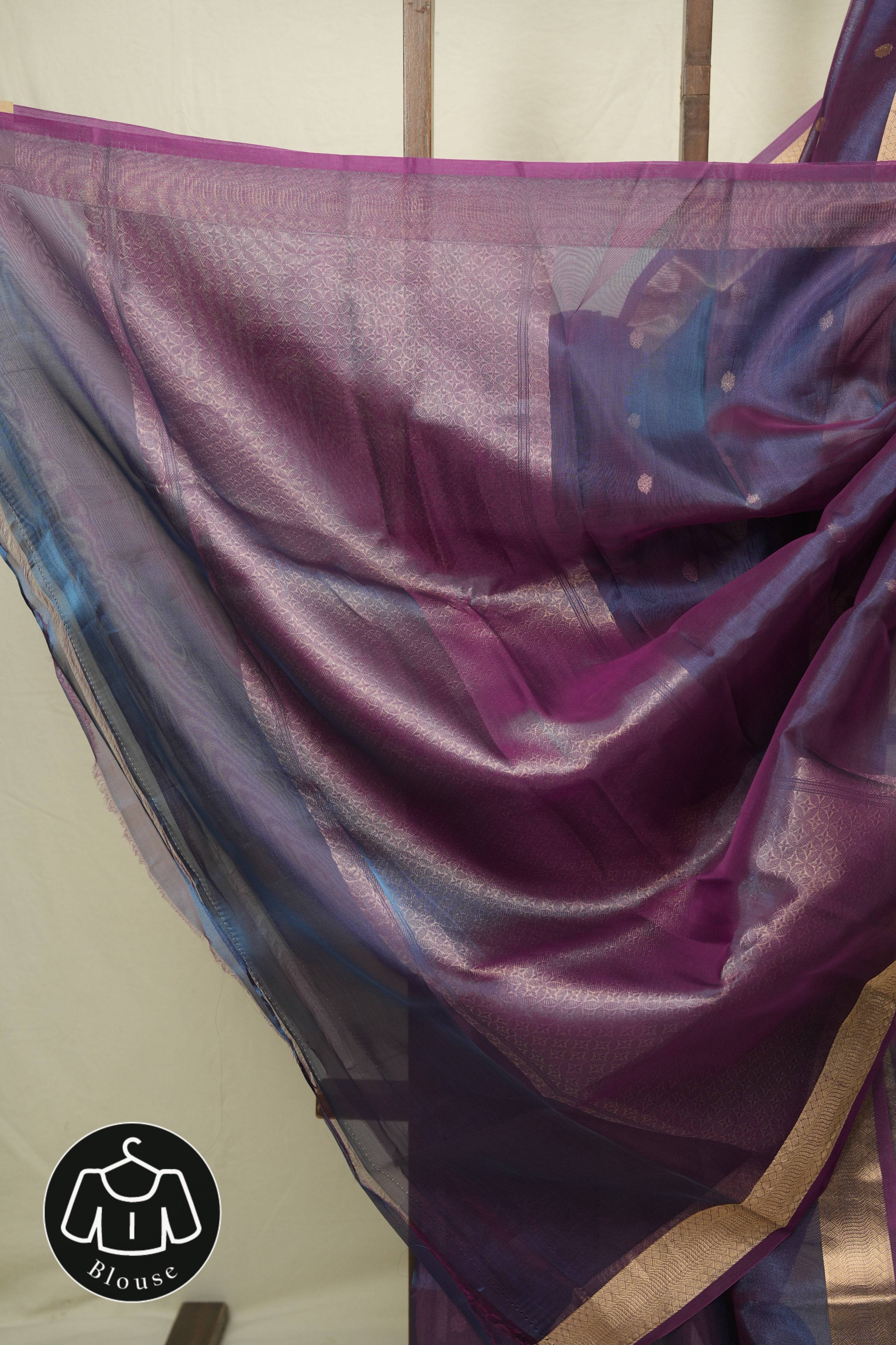 Dual Tone Purple Tissue Banarasi Silk Saree - SRDTPTBSS75