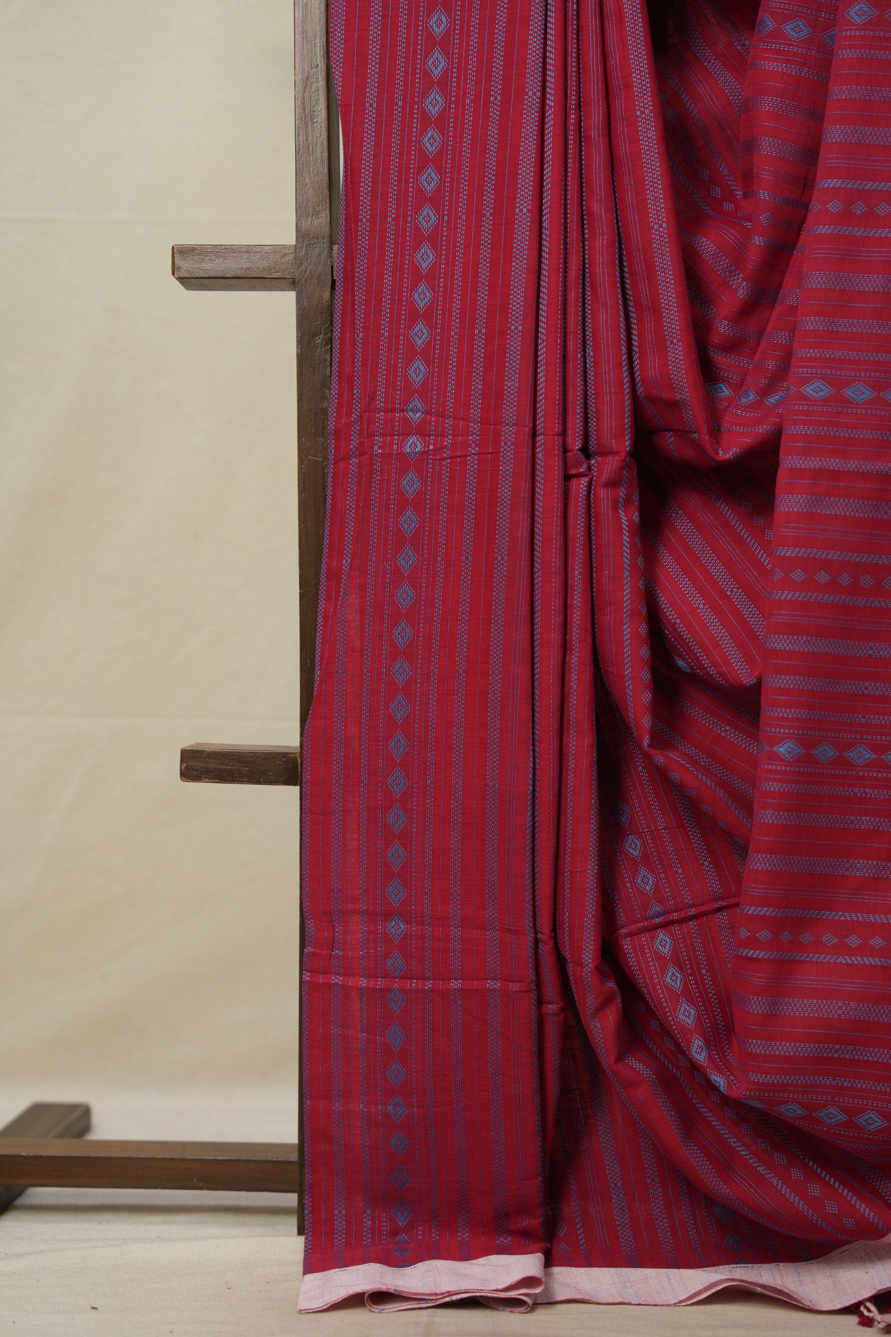 Red Bengal Cotton Saree - SRRBCS113